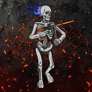 Adrenaline Skully NFT - Hellfire in Bones with Swab - Adrenaline